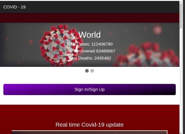 Covid-19 info and communiaction web app